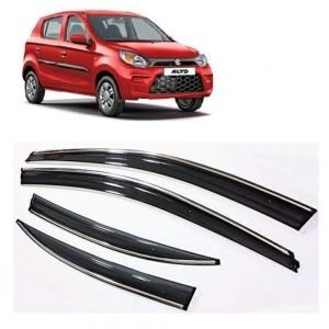 rain window door visor wind deflectors and sunshield protectors For Alto 800 - black